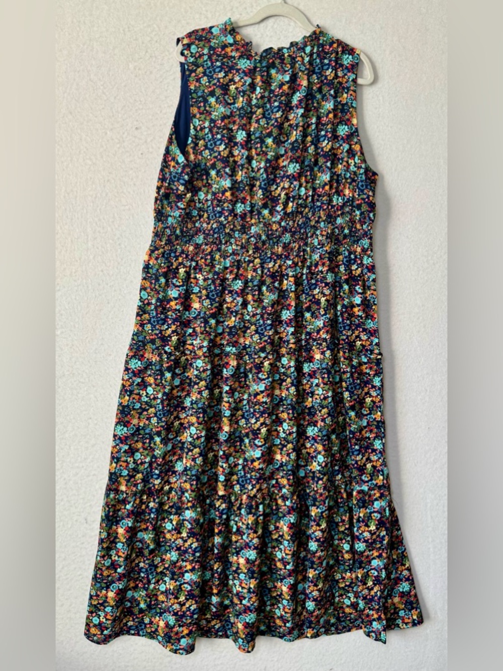 Skies are blue curvy 3x floral tiered maxi dress smocked sleeveless boho NWT - Picture 7 of 7